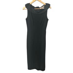 Diane Von Furstenberg  Black Wool Blend Sleeveless Sheath Dress,  Women’s 4